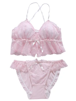 Sexy Lace Women's Japanese Bra & Panties Set Wirefree Soft Underwear Sleep Intimates Set Lolita
Sexy Lace Women's Japanese Bra & Panties Set Wirefree Soft Underwear Sleep Intimates Set Lolita