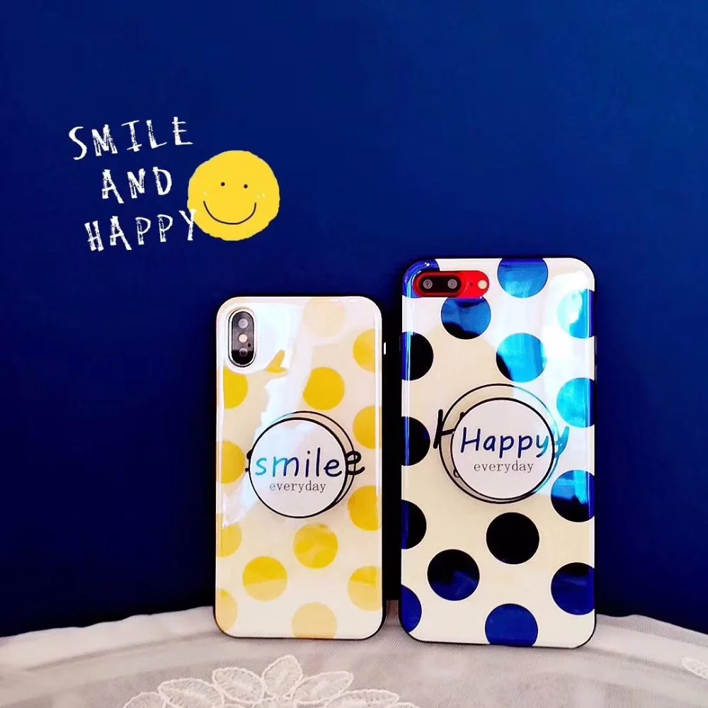 QINUO Cute polka dots Smile phone case for iphone X 7 7Plus 6 6s 6Plus 6splus 8 8plus Expanding Stand holder design soft cover
QINUO Cute polka dots Smile phone case for iphone X 7 7Plus 6 6s 6Plus 6splus 8 8plus Expanding Stand holder design soft cover