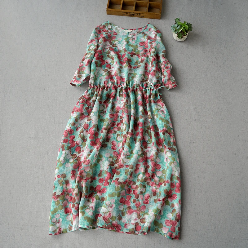 Summer New Women Casual Loose Plus Size Mori Girls Japanese Style Floral Print Comfortable Thin Ramie Pullover Dresses 2 Colors
Summer New Women Casual Loose Plus Size Mori Girls Japanese Style Floral Print Comfortable Thin Ramie Pullover Dresses 2 Colors