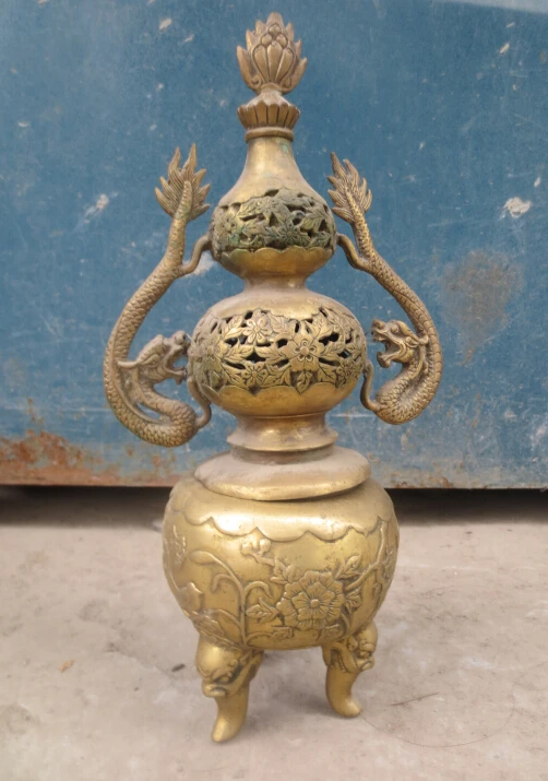 11.8 inch high Antique Imitation Home Decor Collectible chinese brass Carved dragon incense burner statue fast ship
11.8 inch high Antique Imitation Home Decor Collectible chinese brass Carved dragon incense burner statue fast ship