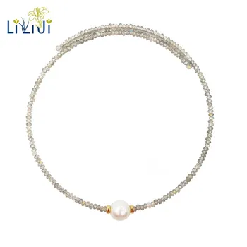 Lii Ji Gemstone Natural Shining Labradorite Shell Pearl with 925 Sterling Silver Gold Plated Choker Neckalce
Lii Ji Gemstone Natural Shining Labradorite Shell Pearl with 925 Sterling Silver Gold Plated Choker Neckalce