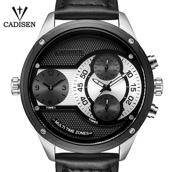 CADISEN Men Sport Quartz Watch Big Size Dual Time Men Wristwatches 3ATM Geniune Leather Military Man Clock Relogio Masculino
CADISEN Men Sport Quartz Watch Big Size Dual Time Men Wristwatches 3ATM Geniune Leather Military Man Clock Relogio Masculino