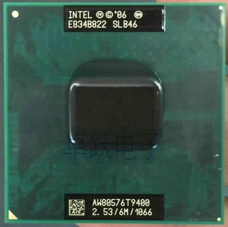 lntel Core 2 Duo Processor T9400 6M Cache, 2.53 GHz, 1066 MHz FSB Socket 478 for GM45 PM45
lntel Core 2 Duo Processor T9400 6M Cache, 2.53 GHz, 1066 MHz FSB Socket 478 for GM45 PM45