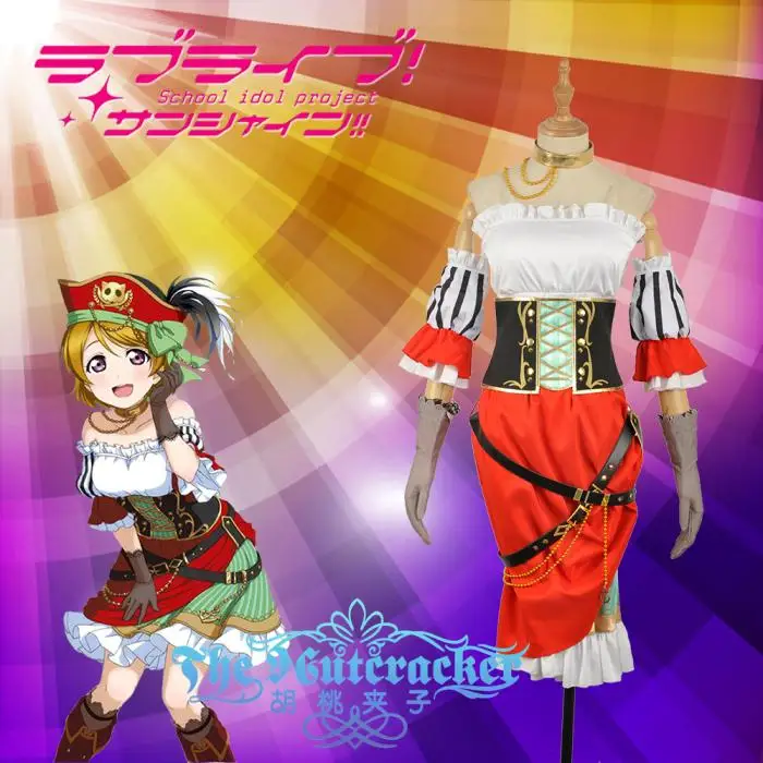 Anime!Lovelive Pirates Awakening Koizumi Hanayo Uniform Cosplay Costume top+apron+skirt+oversleeve+strap+belt+gloves+hat
Anime!Lovelive Pirates Awakening Koizumi Hanayo Uniform Cosplay Costume top+apron+skirt+oversleeve+strap+belt+gloves+hat