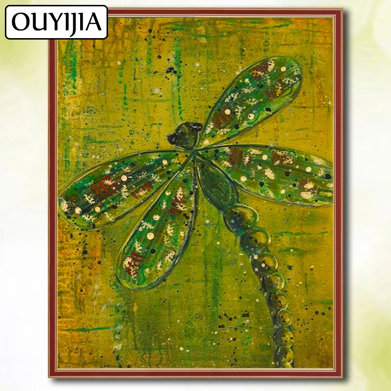 OUYIJIA 5D DIY алмазная живопись камни в форме ромба бабочка птица Стрекоза