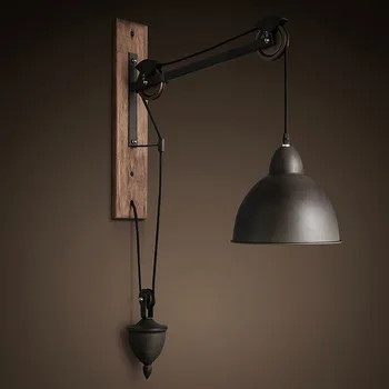 American Vintage Wrought Iron Pulley Lamps Loft Bar Pub Decro Wood Wall Sconce Retro Aisle Edison Bulbs Light Free Shipping
American Vintage Wrought Iron Pulley Lamps Loft Bar Pub Decro Wood Wall Sconce Retro Aisle Edison Bulbs Light Free Shipping
