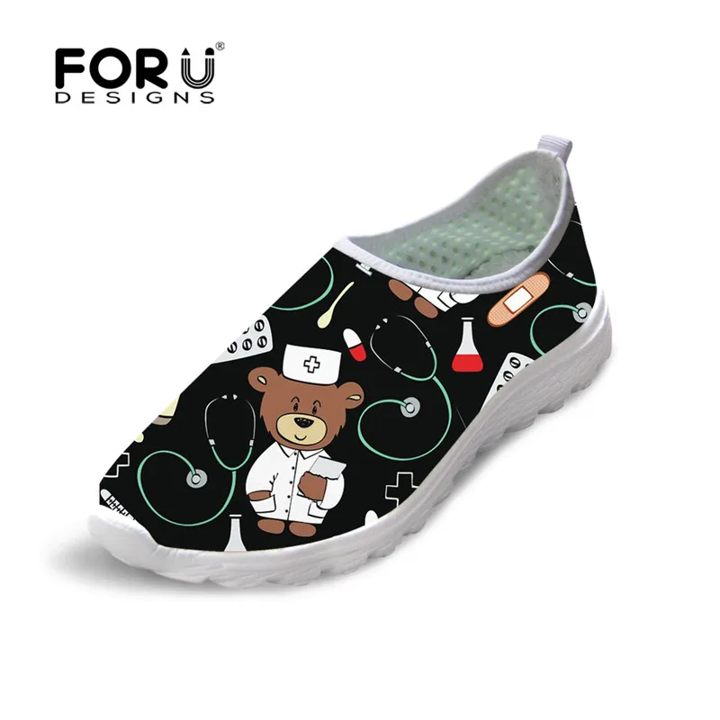 FORUDESIGNS Cute Nurse Bear Printing Women Shoes Cartoon Flats Mesh Ladies Shoes Autumn Casual Sneakers Female Comfortable 2018
FORUDESIGNS Cute Nurse Bear Printing Women Shoes Cartoon Flats Mesh Ladies Shoes Autumn Casual Sneakers Female Comfortable 2018