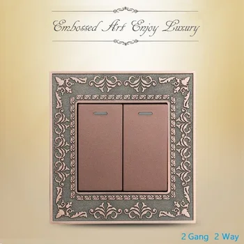 High Quality Luxury Bronze Color Embossed Wall Switch Zinc Alloy 2 Gang Double Control Switch Enjoy Luxury 86mm*86mm
High Quality Luxury Bronze Color Embossed Wall Switch Zinc Alloy 2 Gang Double Control Switch Enjoy Luxury 86mm*86mm
