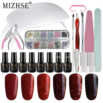 MIZHSE Gel Polish Set Primer Top Coat Soak Off Manicure Set For Nail Art Kit Gel Varnish Nail Polish 6W UV Lamp Dryer Tools
MIZHSE Gel Polish Set Primer Top Coat Soak Off Manicure Set For Nail Art Kit Gel Varnish Nail Polish 6W UV Lamp Dryer Tools