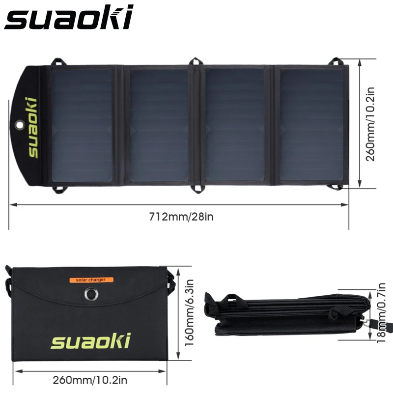 Suaoki Portable 25W Folding Foldable Solar Panel Charger Waterproof Mobile Power Bank for Phone Battery Dual USB Port Outdoor
Suaoki Portable 25W Folding Foldable Solar Panel Charger Waterproof Mobile Power Bank for Phone Battery Dual USB Port Outdoor