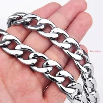 7"-40" Choose High Polished New 15MM Shiny 316L Stainless Steel Silver Color Cuban Link Chain Cowboy Men's Necklace or Bracelet
7"-40" Choose High Polished New 15MM Shiny 316L Stainless Steel Silver Color Cuban Link Chain Cowboy Men's Necklace or Bracelet