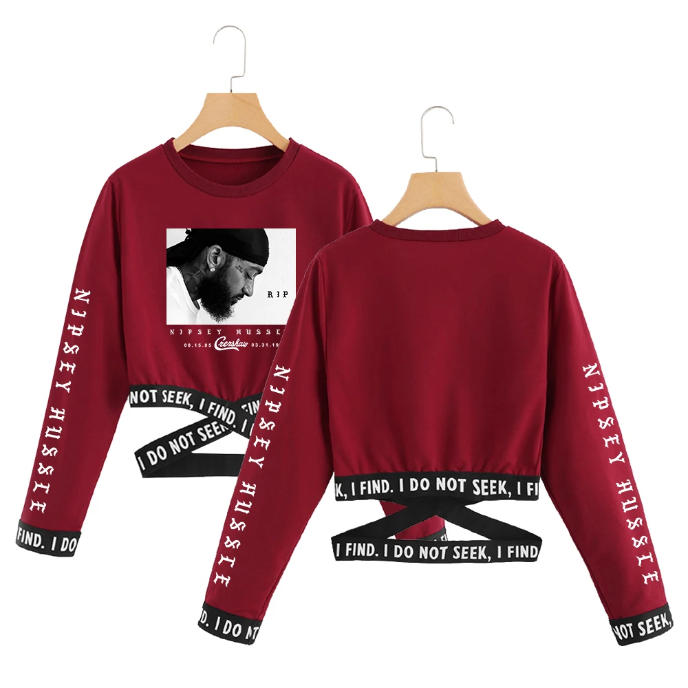 Nipsey Hussle Knitted Belt O Neck T Shirts Women Long Sleeve Sashes Black Buckle Navel Crop Tops Sexy Hip Hop Elegant Clothes
Nipsey Hussle Knitted Belt O Neck T Shirts Women Long Sleeve Sashes Black Buckle Navel Crop Tops Sexy Hip Hop Elegant Clothes