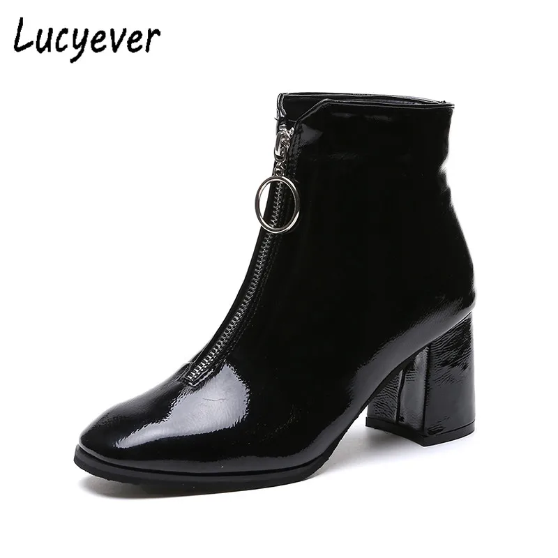 2020 Autumn Winter High Heels Square Toe Ankle Boots for Women Fashion Patent Leather Shoes Woman Zip Motorcycle Booties Mujer
2020 Autumn Winter High Heels Square Toe Ankle Boots for Women Fashion Patent Leather Shoes Woman Zip Motorcycle Booties Mujer