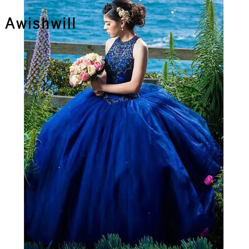 Custom Made Gorgeous Ball Gown Formal Party Dress Sleeveless Crystal Beaded Tulle Royal Blue Quinceanera Dress Sweet 15 Dresses
Custom Made Gorgeous Ball Gown Formal Party Dress Sleeveless Crystal Beaded Tulle Royal Blue Quinceanera Dress Sweet 15 Dresses