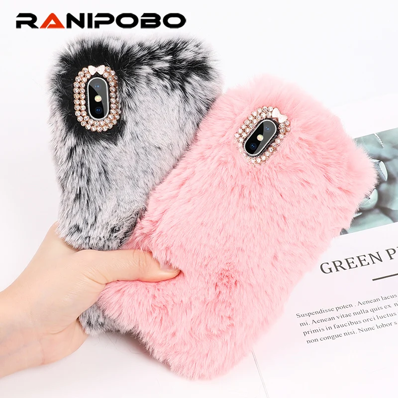Rabbit Hair Case for iPhone 11 11 Pro XS Max 6 6s Bling Diamond Warm Fur Rhinestone Bling Plush Furry Hard Back Cover Cases Gift
Rabbit Hair Case for iPhone 11 11 Pro XS Max 6 6s Bling Diamond Warm Fur Rhinestone Bling Plush Furry Hard Back Cover Cases Gift