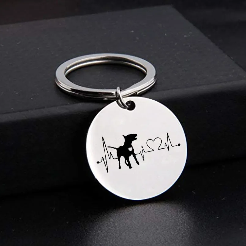 Elfin Bull Terrier Chihuahua heartbeat Key Chains Titanium Metal Bull Terrier Chihuahua heartbeat pet dog Keyrings Jewellery
Elfin Bull Terrier Chihuahua heartbeat Key Chains Titanium Metal Bull Terrier Chihuahua heartbeat pet dog Keyrings Jewellery