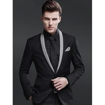 One Button Groom mens suit Tuxedo Black 2017 man grey satin Shawl Lapel Groomsman masculino Men Wedding Suits (jackets+Pants)
One Button Groom mens suit Tuxedo Black 2017 man grey satin Shawl Lapel Groomsman masculino Men Wedding Suits (jackets+Pants)