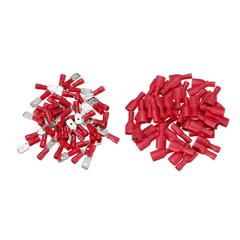FDFD 1.25-250 MDD1.25-250 6.3mm Red Female Male Electrical Crimp Terminal Connectors Wiring Cable Plug 16-14AWG
FDFD 1.25-250 MDD1.25-250 6.3mm Red Female Male Electrical Crimp Terminal Connectors Wiring Cable Plug 16-14AWG