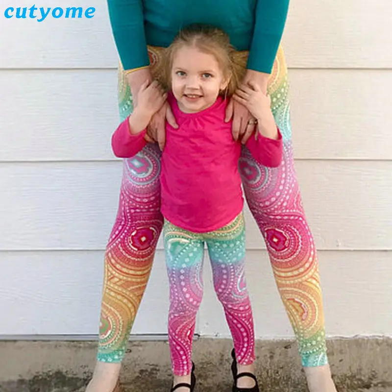 Family Look Mom And Daughter Matching Clothes Christmas Heart Leggings Pants Mother And Daughter Outfits Mommy And Me Trousers (16)