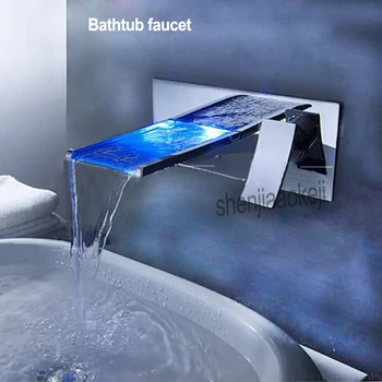 Chrome-plating Bathtub faucet Bathroom Mixer Tap Color Changing LED Waterfall Wall Mount Bathroom Sink Faucet 1pc
Chrome-plating Bathtub faucet Bathroom Mixer Tap Color Changing LED Waterfall Wall Mount Bathroom Sink Faucet 1pc