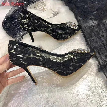 New Fashion Rhinestone Pink Green Red Lace Women Pumps Stiletto High Heels Women Wedding Shoes Woman Ladies Shoes Zapatos Mujer
New Fashion Rhinestone Pink Green Red Lace Women Pumps Stiletto High Heels Women Wedding Shoes Woman Ladies Shoes Zapatos Mujer