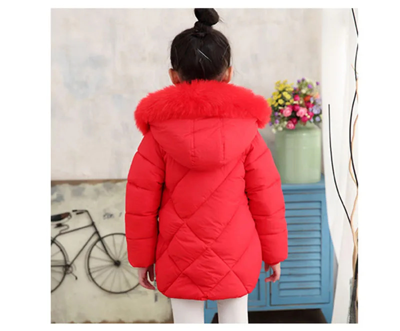 winter down jacket for girls thick cotton warm fur collar jacket children outwears for girls clothes kids coat (2)
