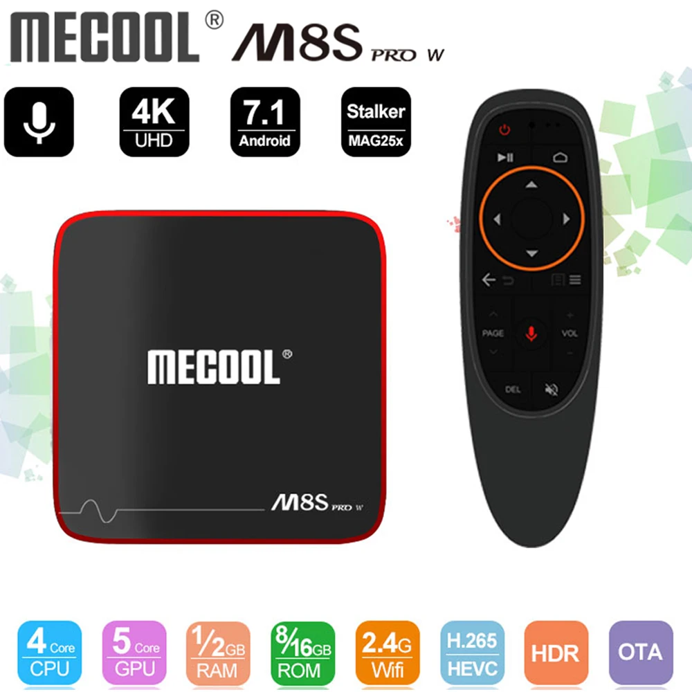 

Smart TV Box MECOOL M8S Pro W ATV Android 7.1 TV Box Amlogic S905W 1GB/8GB 2GB/16GB 4K Wifi Google Play Netflix Media Player