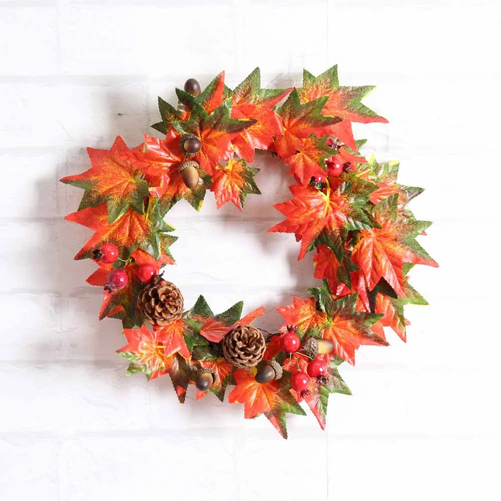 2017 Hot NEW Beautiful Christmas Wreath Decoration Pine Fruit Maple Leaf Fall Door Wreath Door Wall Ornament Thanksgiving Day
2017 Hot NEW Beautiful Christmas Wreath Decoration Pine Fruit Maple Leaf Fall Door Wreath Door Wall Ornament Thanksgiving Day