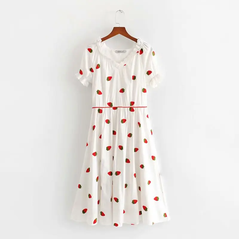AQEMQ Sweet Dresses Long Thin Summer Dresses Lace Decorat Strawberry Print Lantern Sleeve Women's Clothing for Girlfriend
AQEMQ Sweet Dresses Long Thin Summer Dresses Lace Decorat Strawberry Print Lantern Sleeve Women's Clothing for Girlfriend
