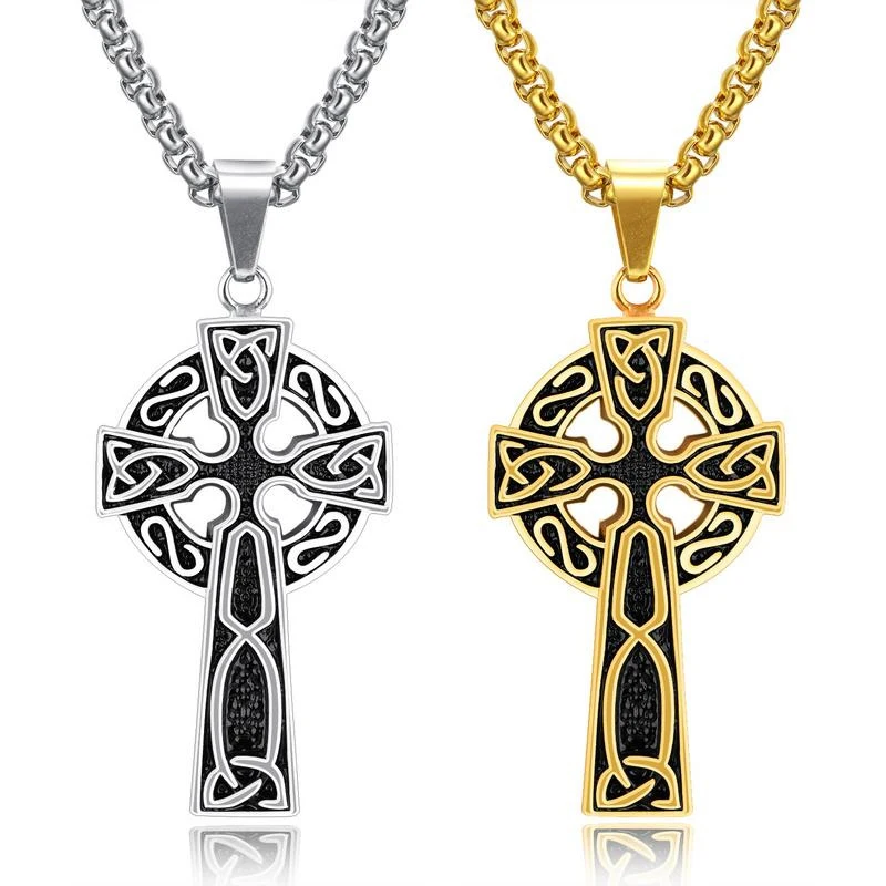 Hip Hop Celtic Cross Pendant Necklace For Men Gold Color Stainless Steel 60CM Box Link Chain Male new
Hip Hop Celtic Cross Pendant Necklace For Men Gold Color Stainless Steel 60CM Box Link Chain Male new
