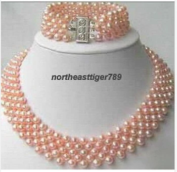 Hot sale Free Shipping>>5 Rows Real Pink Pearl 18KWGP Clasp Hand weaving Necklace Bracelet
Hot sale Free Shipping>>5 Rows Real Pink Pearl 18KWGP Clasp Hand weaving Necklace Bracelet
