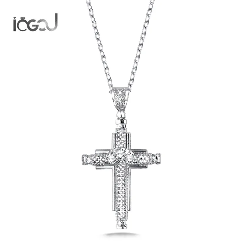 IOGOU Trendy 925 Sterling Silver Cross Pendants Men Women Cubic Zirconia Daily Life Anniversary Hip Hop Jewelry For Love Gift
IOGOU Trendy 925 Sterling Silver Cross Pendants Men Women Cubic Zirconia Daily Life Anniversary Hip Hop Jewelry For Love Gift