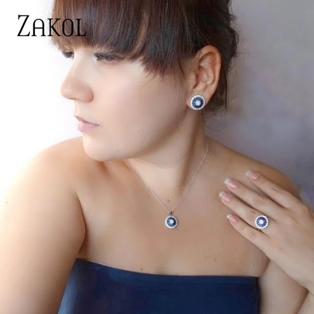 ZAKOL Top Quality CZ Crystal Women Fashion Jewelry Shiny Round Cubic Zircon Necklace Earrings Ring Bridal Jewelry set FSSP2013
ZAKOL Top Quality CZ Crystal Women Fashion Jewelry Shiny Round Cubic Zircon Necklace Earrings Ring Bridal Jewelry set FSSP2013
