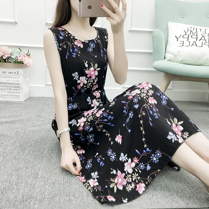 2019 Women Floral Pinted Chiffon Dresses Summer Beach Sleeveless Evening Party bohemian beach dress Summer Vestidos NS9032
2019 Women Floral Pinted Chiffon Dresses Summer Beach Sleeveless Evening Party bohemian beach dress Summer Vestidos NS9032