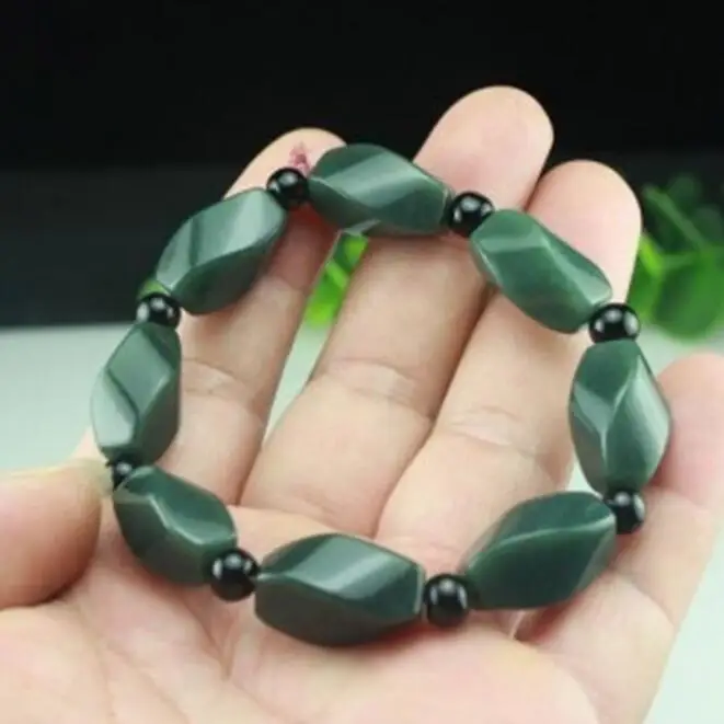 Dark Green 100% Natural Hetian Jade Bracelet 2017 New High Quality Beads Women Men's Gift Bracelets Nephrite Qing Jades Jewelry
Dark Green 100% Natural Hetian Jade Bracelet 2017 New High Quality Beads Women Men's Gift Bracelets Nephrite Qing Jades Jewelry