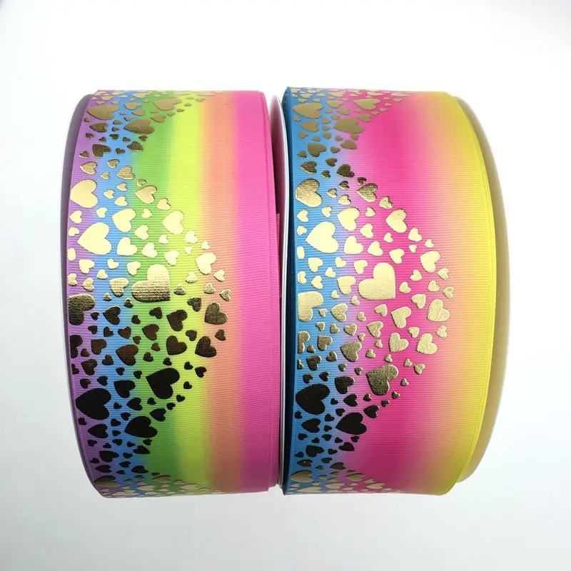 2019 New design Valentine's Day 100 yards 75mm 3" heart grosgrain hologram gold printed with heat transfer ribbon
2019 New design Valentine's Day 100 yards 75mm 3" heart grosgrain hologram gold printed with heat transfer ribbon