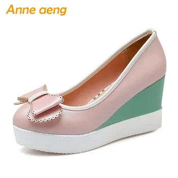 New Spring/Autumn Women Pumps Round Toe High Wedge Heels Platform Shoes Sweet Ladies Shoes Pink Women Pumps Big Size 33-43
New Spring/Autumn Women Pumps Round Toe High Wedge Heels Platform Shoes Sweet Ladies Shoes Pink Women Pumps Big Size 33-43