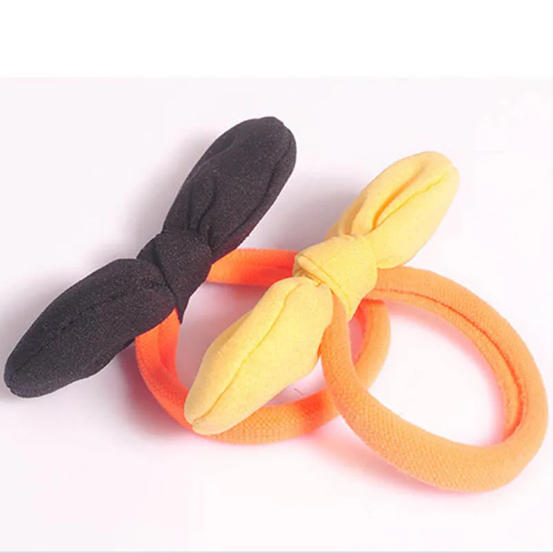 

Fluorescent Colored Bowknot Headwear Elastic Hair Ropes Rubber Ponytail Holder Bands Cloth Accessories for Kids & Women