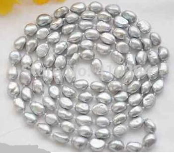 

free shipping $wholesale_jewelry_wig$ free shipping Details about 60" 8-9mm gray baroque freshwater cultured pearl necklace