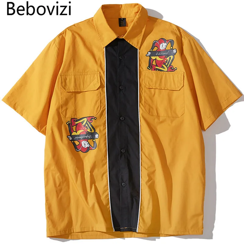 Bebovizi Patchwork Clown Print Shirts 2019 Swag Hipster Short Sleeve Hawaiian Shirts Men Hip Hop Streetwear Casual Yellow Shirts
Bebovizi Patchwork Clown Print Shirts 2019 Swag Hipster Short Sleeve Hawaiian Shirts Men Hip Hop Streetwear Casual Yellow Shirts