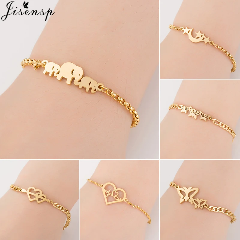 Jisensp Elephant Butterfly Bracelets Bangles Animal Chain Link Bracelet Female Stainless Steel Bracelets for Women Accessories
Jisensp Elephant Butterfly Bracelets Bangles Animal Chain Link Bracelet Female Stainless Steel Bracelets for Women Accessories