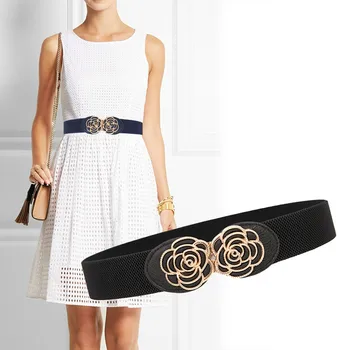 Wide Women Belt Metal Rose Pattern Buckle Elastic High Quality Five Colours For Ladies PU Leathers Fashion Famales Waist Sealing
Wide Women Belt Metal Rose Pattern Buckle Elastic High Quality Five Colours For Ladies PU Leathers Fashion Famales Waist Sealing