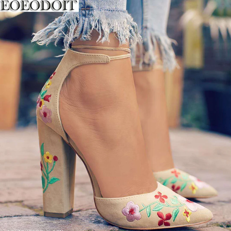 EOEODOIT Women Ultra 10 CM High Chunky Heel Embroidery Flowers Pumps Shoes Ankle Lace Up Pointed Toe Casual Party All Match Shoe
EOEODOIT Women Ultra 10 CM High Chunky Heel Embroidery Flowers Pumps Shoes Ankle Lace Up Pointed Toe Casual Party All Match Shoe