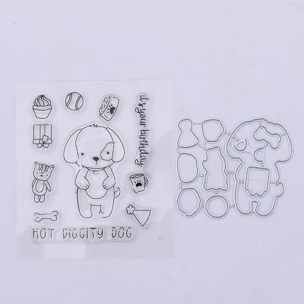 DIY Metal Cutting Dies and Clear Rubber Stamp Set Cute Dog Stamp with Dies for Card Making Scrapbooking Decoration
DIY Metal Cutting Dies and Clear Rubber Stamp Set Cute Dog Stamp with Dies for Card Making Scrapbooking Decoration