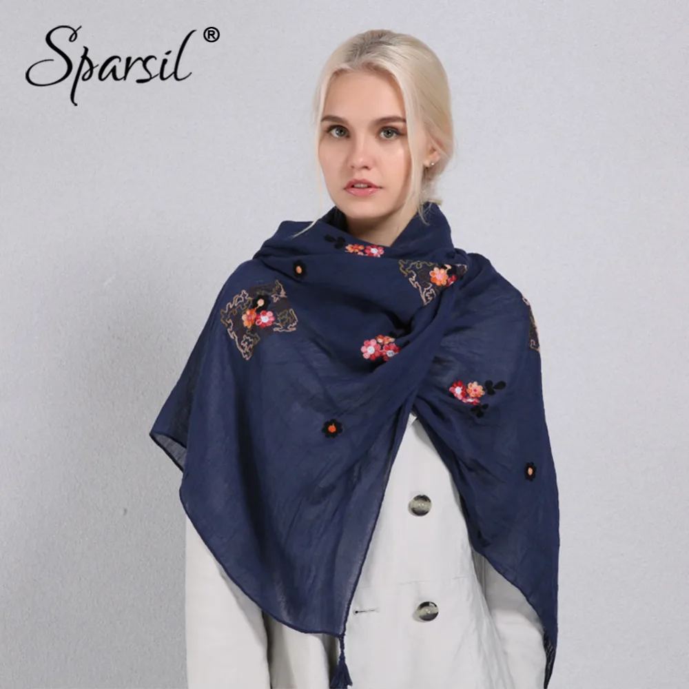 Sparsil Women Solid Color Cotton Linen Scarf Retro Embroidery Casual Large Shawl 180x90 Spring Autumn Sun-Protect Soft Scarves
Sparsil Women Solid Color Cotton Linen Scarf Retro Embroidery Casual Large Shawl 180x90 Spring Autumn Sun-Protect Soft Scarves