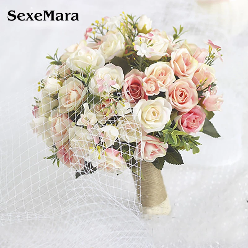 SexeMara Wedding Bouquet Handmade Artificial Flower Rose buque casamento Bridal Bouquet for Wedding Decoration ramos de novia
SexeMara Wedding Bouquet Handmade Artificial Flower Rose buque casamento Bridal Bouquet for Wedding Decoration ramos de novia