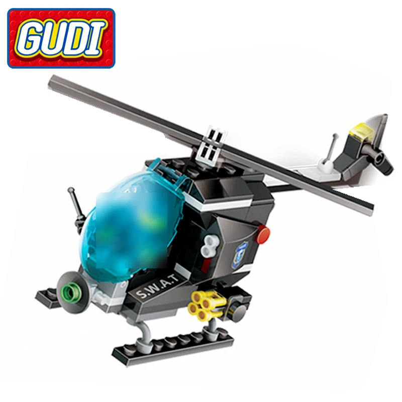 GUDI SWAT Patrol Helicopter without Box 127Pcs Mini Bricks Educational Building Block Technic Toys For Children
GUDI SWAT Patrol Helicopter without Box 127Pcs Mini Bricks Educational Building Block Technic Toys For Children