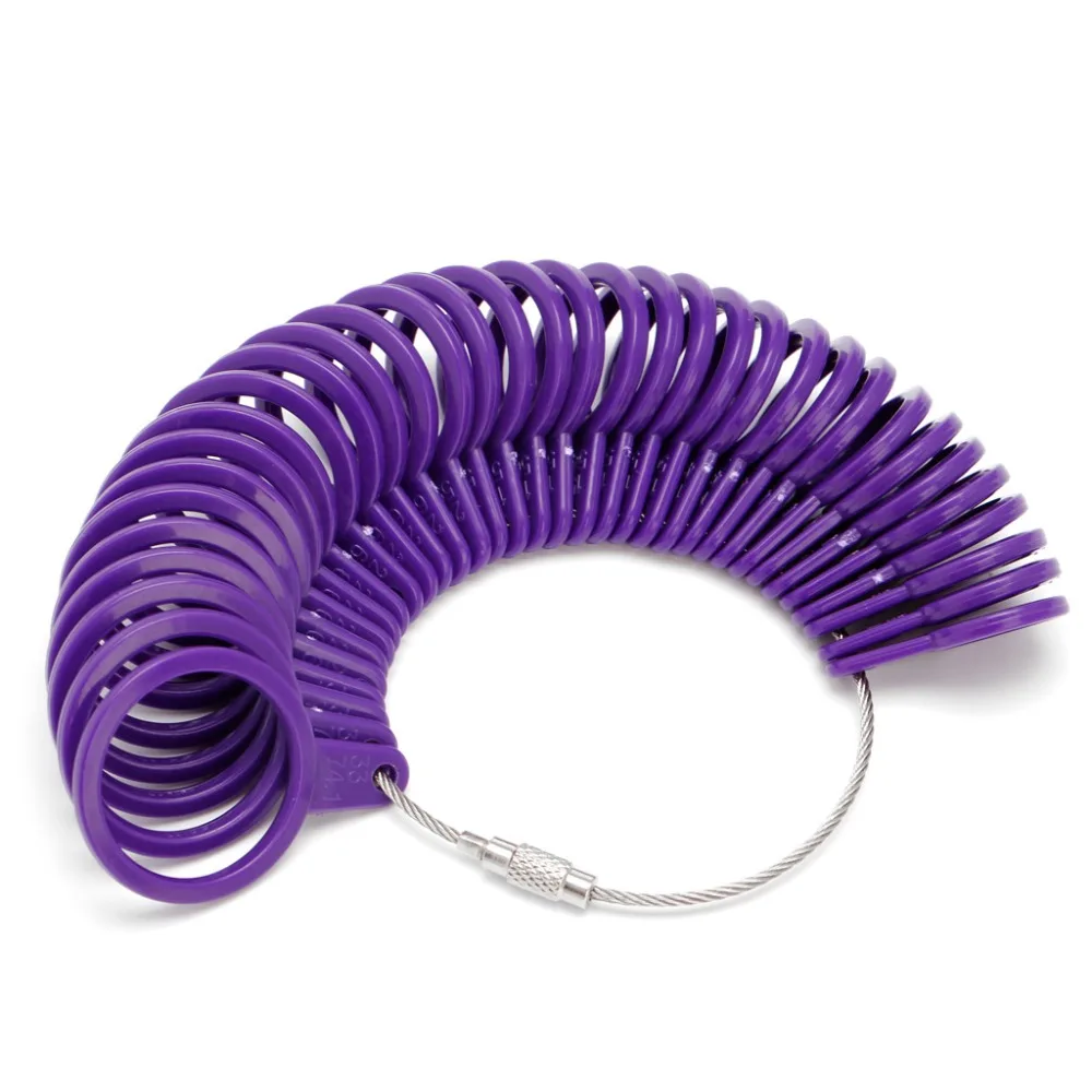 JAVRICK Measure Gauge Finger Ring Sizer Size Basic Jewelry Plastic Measurement Tool New Purple/Gray Color
JAVRICK Measure Gauge Finger Ring Sizer Size Basic Jewelry Plastic Measurement Tool New Purple/Gray Color