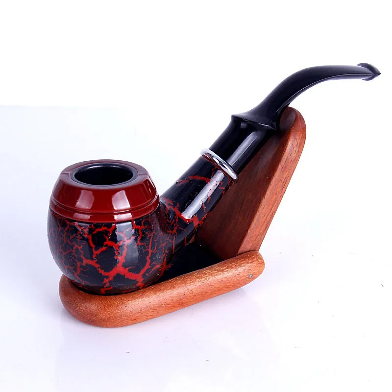 New 1pcs Fashion Black & Red Smoking Set Protable Resin Wood Smoking Pipe Tobacco Herb Pipe 9 mm Filter Bent Type With Box CF702
New 1pcs Fashion Black & Red Smoking Set Protable Resin Wood Smoking Pipe Tobacco Herb Pipe 9 mm Filter Bent Type With Box CF702