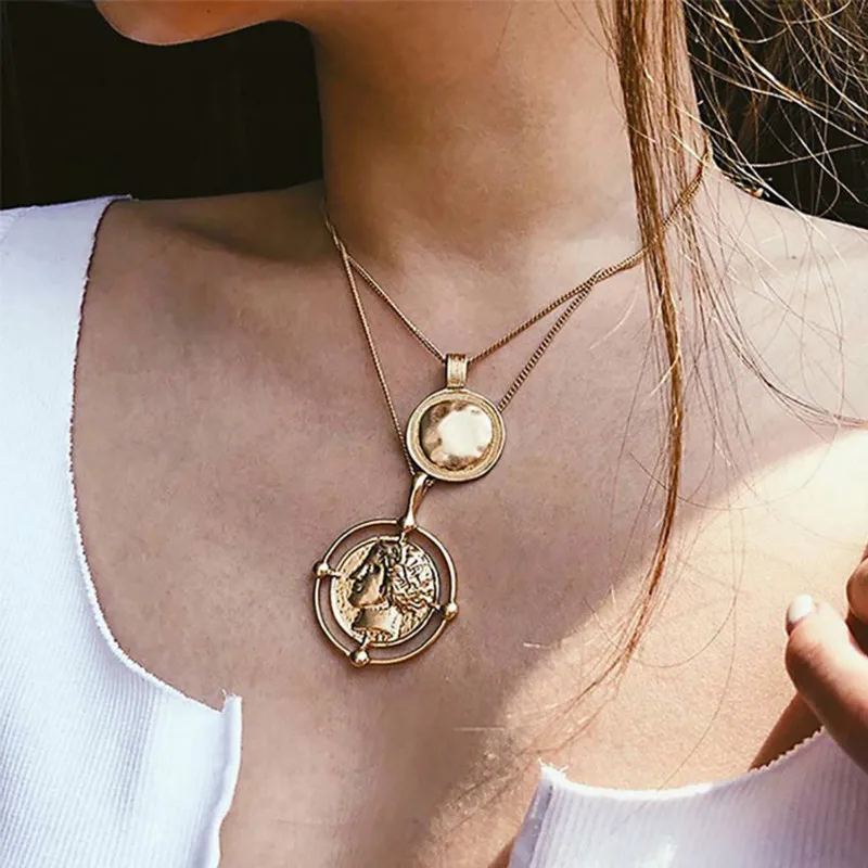 2019 New vintage boho Women face coin Choker gold long Necklace chocker Jewelry Bijoux Femme Joyas mujer Collier ras du cou
2019 New vintage boho Women face coin Choker gold long Necklace chocker Jewelry Bijoux Femme Joyas mujer Collier ras du cou